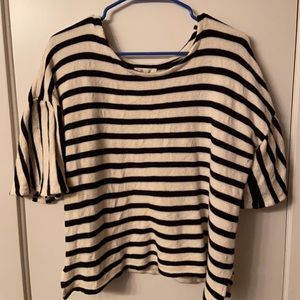 Madewell Striped and Ribbed Blouse